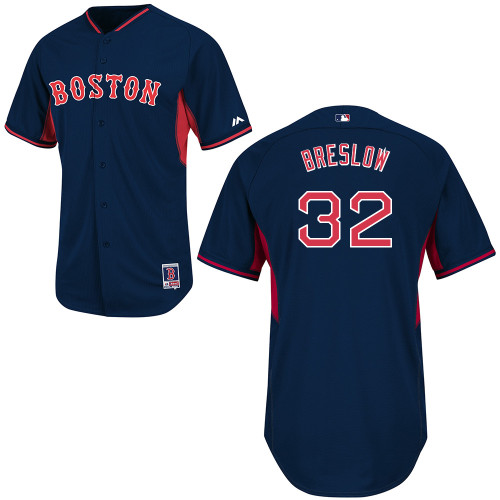 Craig Breslow #32 MLB Jersey-Boston Red Sox Men's Authentic 2014 Road Cool Base BP Navy Baseball Jersey